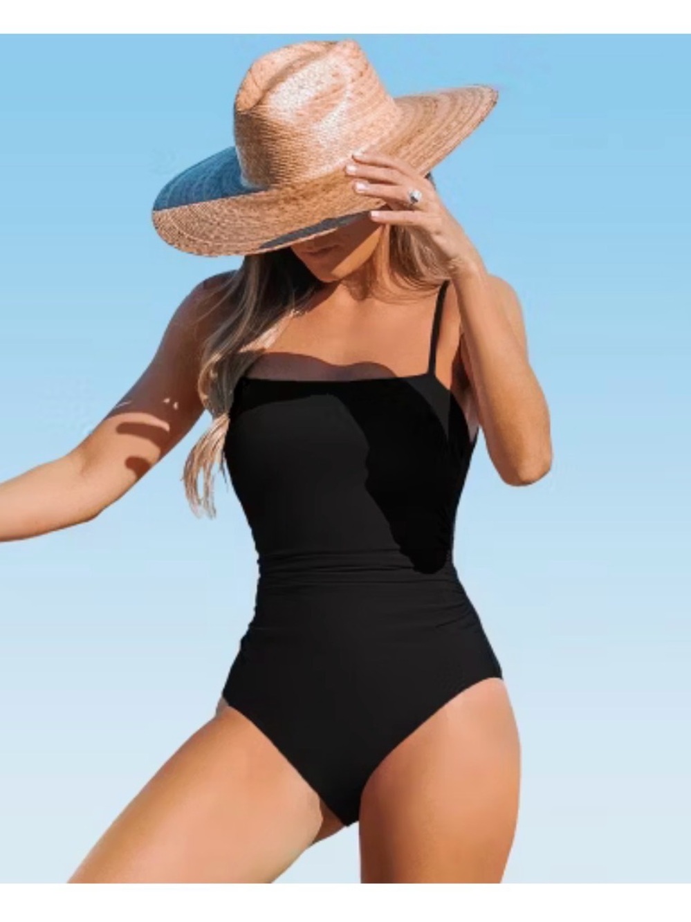 CUPSHE Women Swimsuit One Piece Bathing Suit Square Neck Cutout Back S